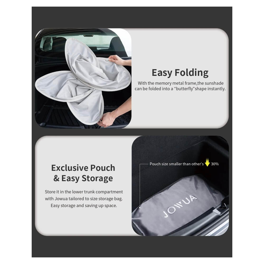 ม่านบังแดดหลังคา JOWUA GLASS ROOF SUNSHADE สำหรับ MODEL Y 2021-2024 สีขาว